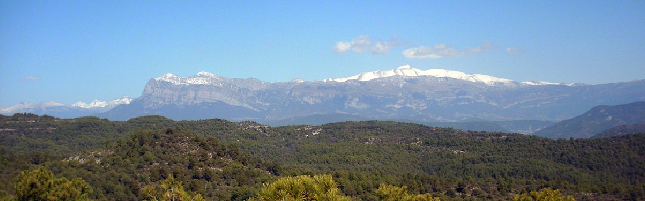 Zicht op de Peña Montañesa nabij Ainsa
